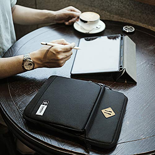 tomtoc 11" Bolso Portátil de Hombro para 11" New iPad Pro, 10,5" New iPad Air 2019, 10,5 iPad Pro, 9,7 iPad, Microsoft Surface Go, Samsung Galaxy Tablet, Ajusta Apple Lápiz y Smart Keyboard, Negro