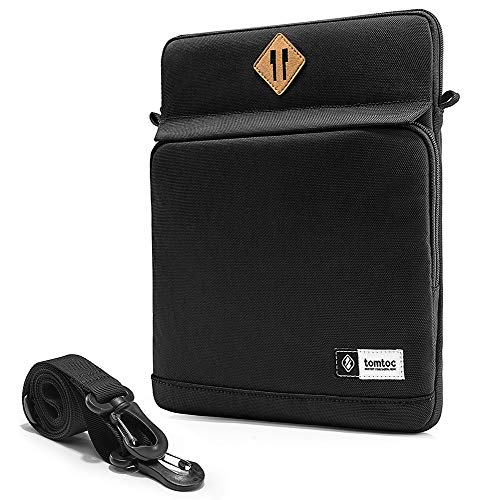 tomtoc 11" Bolso Portátil de Hombro para 11" New iPad Pro, 10,5" New iPad Air 2019, 10,5 iPad Pro, 9,7 iPad, Microsoft Surface Go, Samsung Galaxy Tablet, Ajusta Apple Lápiz y Smart Keyboard, Negro