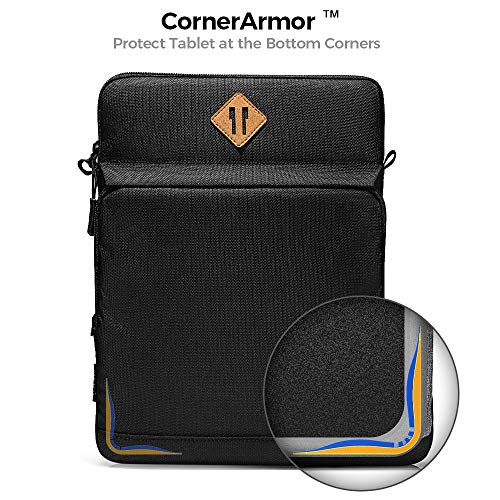 tomtoc 11" Bolso Portátil de Hombro para 11" New iPad Pro, 10,5" New iPad Air 2019, 10,5 iPad Pro, 9,7 iPad, Microsoft Surface Go, Samsung Galaxy Tablet, Ajusta Apple Lápiz y Smart Keyboard, Negro