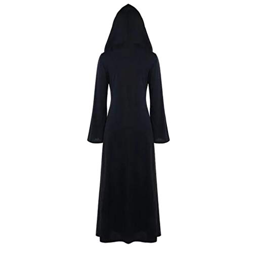 Tosonse Vestidos con Capucha Vintage para Mujer Vestido Largo De Patchwork con Cordones para Cosplay Gótico Medieval Disfraces De Halloween