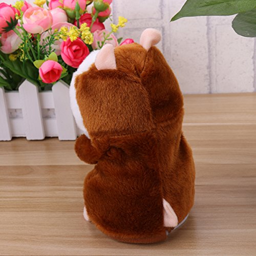 TOYMYTOY Juguete hámster de hablando Repite lo Que Dices Hamster Interactivo Peluche Habla juguete para regalo de niños, pilas no incluidas (Marrón claro)