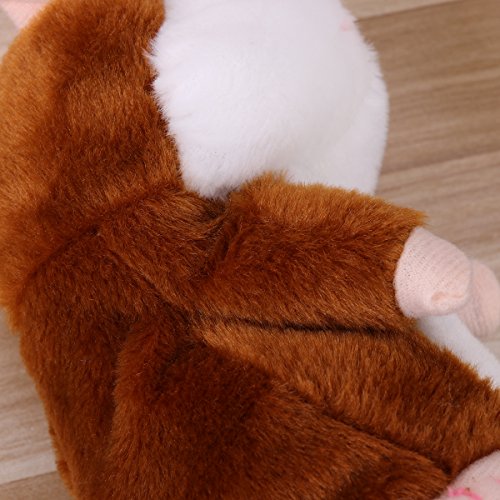 TOYMYTOY Juguete hámster de hablando Repite lo Que Dices Hamster Interactivo Peluche Habla juguete para regalo de niños, pilas no incluidas (Marrón claro)