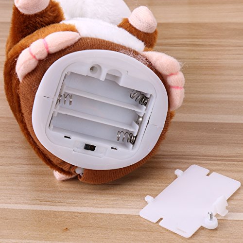 TOYMYTOY Juguete hámster de hablando Repite lo Que Dices Hamster Interactivo Peluche Habla juguete para regalo de niños, pilas no incluidas (Marrón claro)
