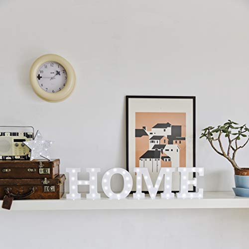 Up in Lights Muestra decorativa de madera blanca de las letras del LED - colgante de pared con pilas - Letra D