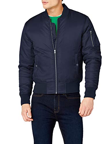 Urban Classics Basic Bomber Jacket, Navy, S para Hombre