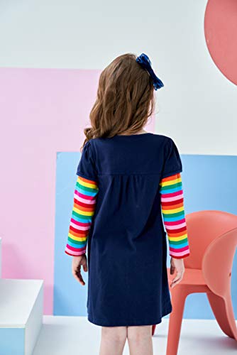 VIKITA Vestidos T-Shirt Manga Larga Algodón Casual Niñas lh5805 2T