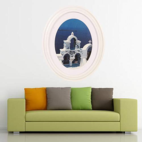 VOSAREA Marco de Fotos de Madera Ovalado de 7 Pulgadas con Marco de Foto para Montar en la Pared Marco de Fotos para decoración del hogar: envíe uñas y uñas (Blanco)