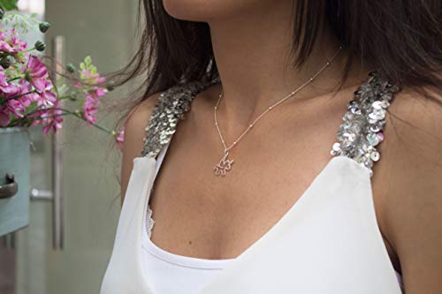 WANDA PLATA Collar Unicornio para Niña, chica Joven, Mujer, plata de ley 925, Gargantilla Colgante Caballo. Largo de la Cadena 38 Centímetros.Con Caja de Regalo