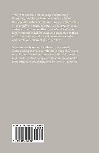 Wasps - Social and Solitary - With an Introduction by John Burroughs - Illustrated by James H. Emerton