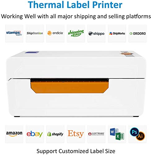 WFGZQ Fabricante De Etiquetas Térmicas De Escritorio, Impresora De Etiquetas De Código De Barras Ancho De La Máquina De Impresión Ajustable para Envío Rápido Compatible con Impresión De Etiquetas 4X6
