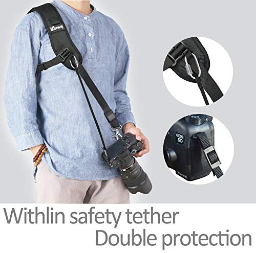 WITHLIN alargadas Profesional Set fotografía - ampliada Bandolera con Cadena de Seguridad para cámaras SLR réflex Digital (Canon Nikon Sony Olympus Pentax, etc) …