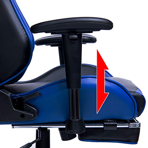 WOLTU Racing Silla, Gaming Silla de Escritorio Silla Oficina Silla de Ordenador Silla giratoria de Oficina Ajustable Silla Azul BS14bl