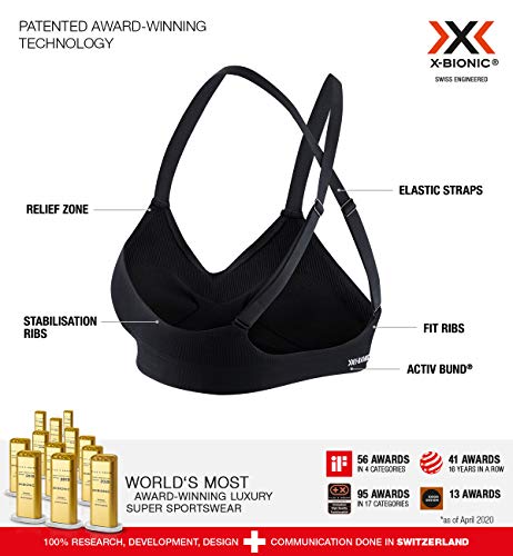 X-Bionic Energizer 4.0 Sina Sports Bra Sujetador Deportivo Ajustable Mujer, Opal Black, S