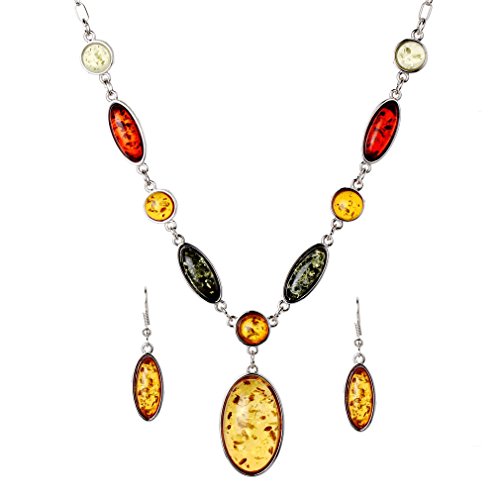 YAZILIND Nuevo diseño de Sistemas de la joyería de Agua Collar Colgante de Plata tibetana Pendientes de Gota Conjunto de joyería para la Mujer