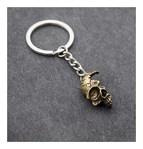 YUNGYE Regalo De La Joyería Roto Dañado Mitad De La Cara del Cráneo Llavero Moda Hombre del Motorista del Punk Rock For El Novio (Color : Black)