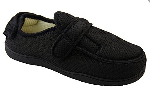Zapatillas ortopédicas Footwear Studio con velcro ajustable para hombres, color Negro, talla 41/42 EU