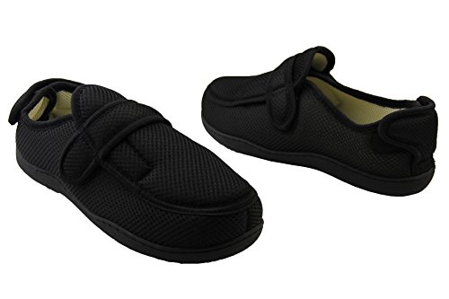 Zapatillas ortopédicas Footwear Studio con velcro ajustable para hombres, color Negro, talla 41/42 EU