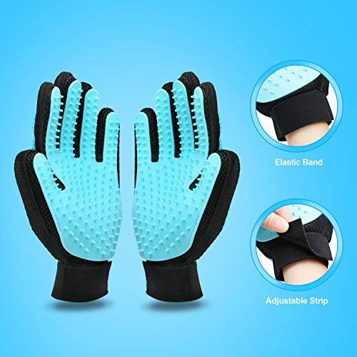 Zellar Guante Cepillo para Eliminar Pelo, 2 En 1 Guante para Mascotas para Perro + Gato +Conejo, para Peinar Y Eliminar Pelo, Cabello Largo Y Corto, Buen Cepillo, Herramienta De Masaje (1 Par)