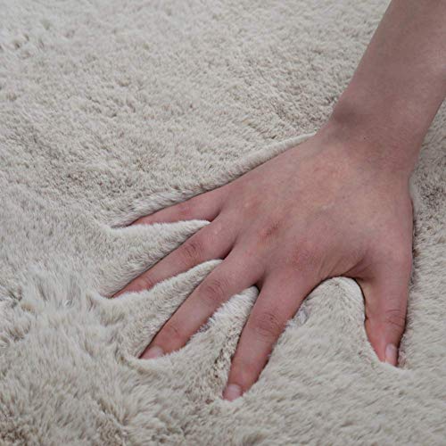 ZHUAN Alfombra Redonda Minimalista Moderna Alfombra Peluda Alfombrilla Redonda para el hogar Silla giratoria nórdica Alfombra para Dormitorio Red Conejo Rojo Pelo Rosa 130 cm (51 Pulgadas)