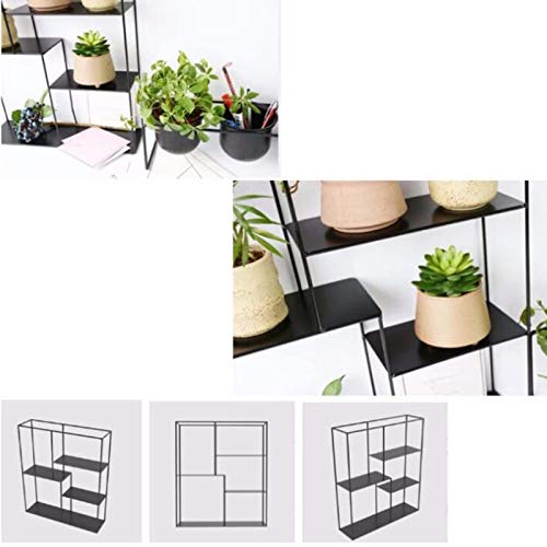 Zidao Estante de la Pared, balcón de Hierro Forjado para la decoración del Dormitorio Estante Flor Simple suspensión de la Pared salón de TV Pared estantería de estantes metálicos,A