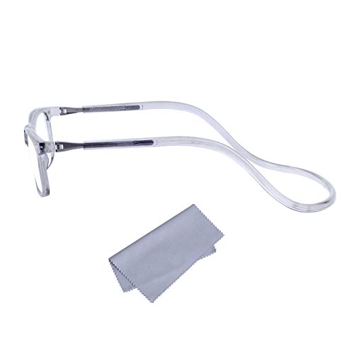 2-Pack Magnéticas Gafas de lectura Plegables +2.5 Presbicia Vista para Hombre y Mujer Montura Regulable Colgar del Cuello y Cierre con Imán +2.5(60-64 años)