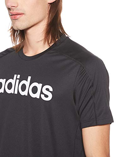 adidas D2m Cool Logo T Camiseta de Manga Corta, Hombre, Black, M