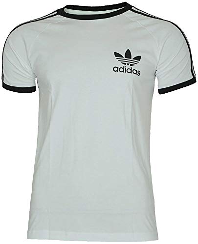 adidas Sport ESS tee Trefoil Camiseta Hombre T-Shirt Originals Retro Blanco/Negro, Tamaño:XL