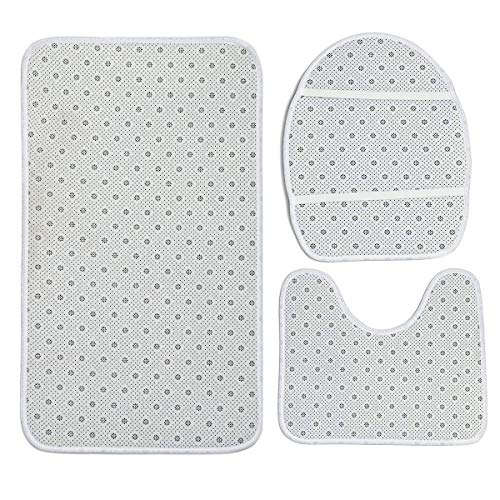 Alfombrillas de baño antideslizantes de 3 piezas con diseño suave de Etro Vector Alfombra de baño lavable + Alfombrilla de contorno + Funda de asiento de inodoro, Alfombra de piso para felpudos Bañera