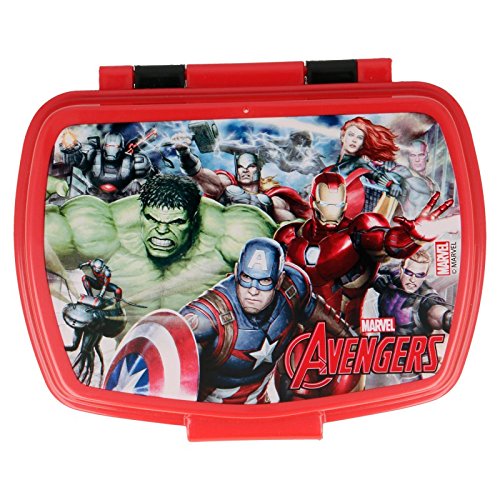 ALMACENESADAN 2040 Sandwichera Restangular Multicolor Avengers Gallery; Producto de plástico; Libre BPA; Dimensiones Interiores 16,5x11,5x5,5 cm