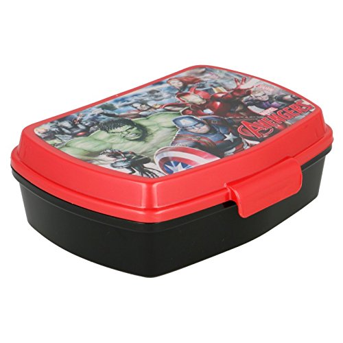 ALMACENESADAN 2040 Sandwichera Restangular Multicolor Avengers Gallery; Producto de plástico; Libre BPA; Dimensiones Interiores 16,5x11,5x5,5 cm