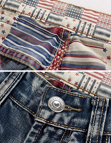 Anaisy Vintage Vintage Rasgados Agujeros Cher Jeans Stretch Motocicleta Jeans Denim Pantalones Pantalones Joven Pantalones (Color : Grau, Size : 34)