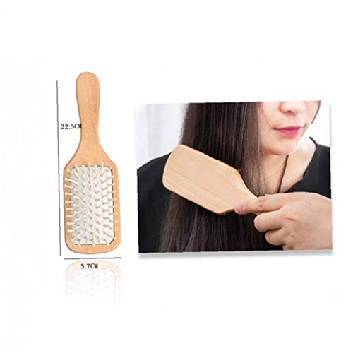 Anti-estática peine del pelo de madera del masaje Cepillo Reducing la rotura del cabello muy rizado para las mujeres y los hombres