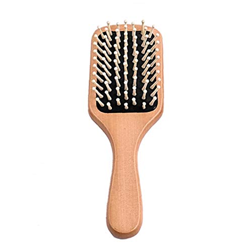 Anti-estática peine del pelo de madera del masaje Cepillo Reducing la rotura del cabello muy rizado para las mujeres y los hombres