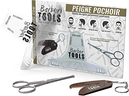 ✮ BARBER TOOLS ✮ Kit/Set/Estuche de arreglo y cuidado de la barba y afeitarse | Cosmético Made in French