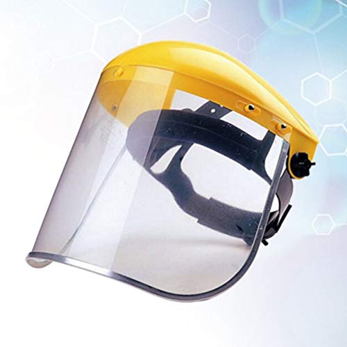 BESPORTBLE 2 Piezas Motosierra Casco Protector Facial Trinquete Ajustable Transparente Cara Completa Visera Protectora Tocados para Trabajo Industrial