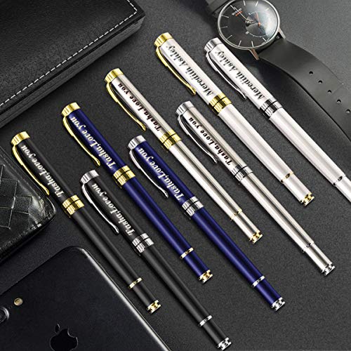 Bolígrafo Personalizado Grabado,Regalos Personalizados con Su Nombre o Mensaje, Recarga Mediana Recargable, Regalos Personalizados Para Hombres o Mujeres (Tinta Negra)