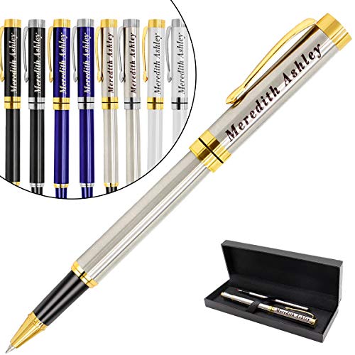 Bolígrafo Personalizado Grabado,Regalos Personalizados con Su Nombre o Mensaje, Recarga Mediana Recargable, Regalos Personalizados Para Hombres o Mujeres (Tinta Negra)
