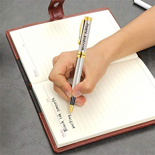 Bolígrafo Personalizado Grabado,Regalos Personalizados con Su Nombre o Mensaje, Recarga Mediana Recargable, Regalos Personalizados Para Hombres o Mujeres (Tinta Negra)