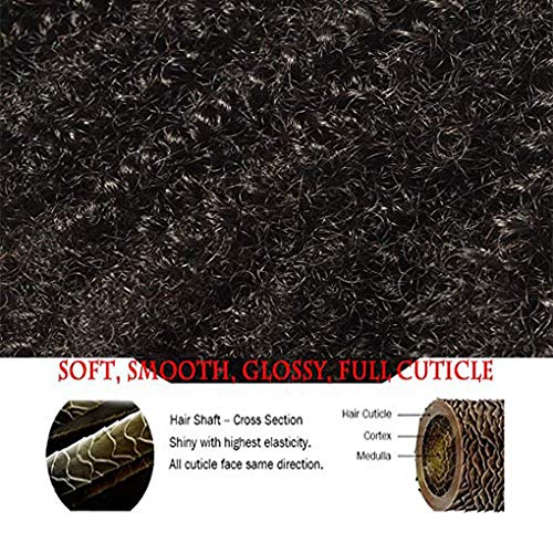 Brazilian Afro Kinky Curly Clip In Hair Extensions 8pcs 18clips 120g/pck Brazilian Virgin Human Hair Clip Ins (1 bundle 8inch, natural black)