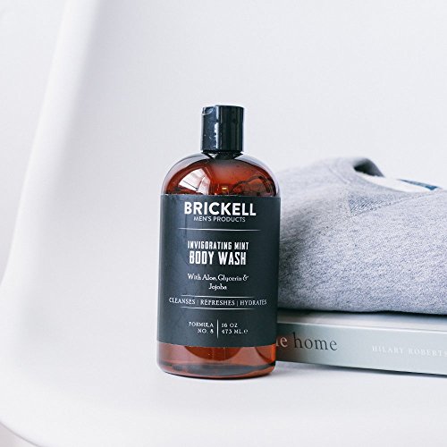 Brickell Men’s Products – Gel Limpiador Corporal Vigorizante con Menta para Hombre – Natural y Orgánico – 473 ml