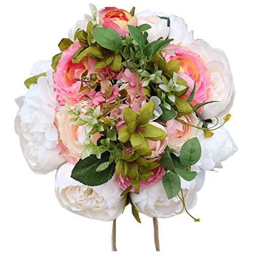 CASEYDRESS Ramo Hold para flores artificiales, Romántica Rosa 4 Color Decoración de la Boda Novias Dama de honor Ramo 2019