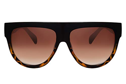 Cheapass Gafas de Sol Marrones Leopardo Oversize XXL UV400 Diseñador Gafas Mujer