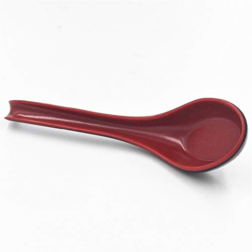 chenran Accesorios 1/2/5 Unids Negro Rojo Cuchara De Plástico Cubiertos De Hogar Avena Plato Cena China Cuchara De Sopa De Cuchara for Restaurante En Casa Regalo (Size : 5pcs)