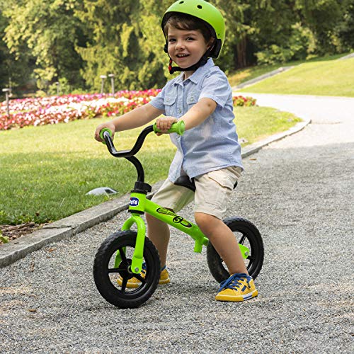 Chicco First Bike - Bicicleta Sin Pedales Con Sillín y Manillar Regulable, Ruedas Anti - Pinchazos, Metal Ligero, Color Verde Green Rocket, 2-5 Años