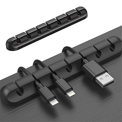 Clips para cables Organizador de administración de cables, ganchos adhesivos, soporte de cable para cables de alimentación y cables accesorios de carga, cable de mouse, PC, oficina y hogar (7)