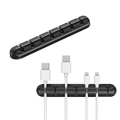 Clips para cables Organizador de administración de cables, ganchos adhesivos, soporte de cable para cables de alimentación y cables accesorios de carga, cable de mouse, PC, oficina y hogar (7)