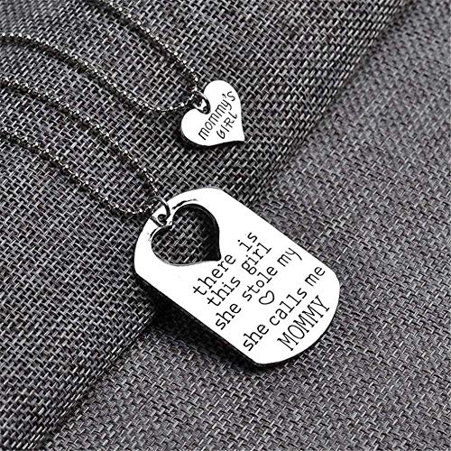 Collar De Mujer Hay Esta Chica Que Robó Mi Corazón Ella Me Llama Papá Mamá Corazón Colgante Collares Papá Hija Joyería-B