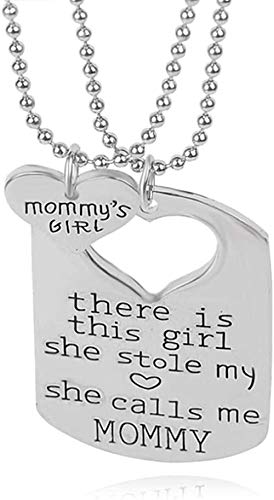 Collar De Mujer Hay Esta Chica Que Robó Mi Corazón Ella Me Llama Papá Mamá Corazón Colgante Collares Papá Hija Joyería-B