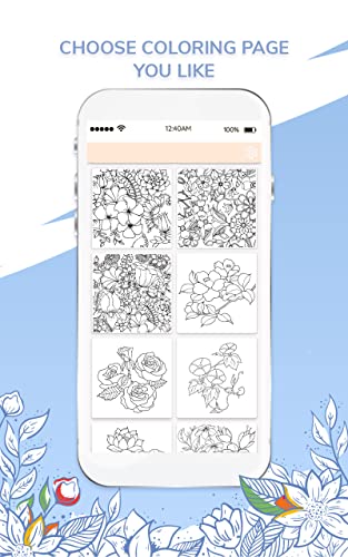 Coloring Flowers: Painting Book
