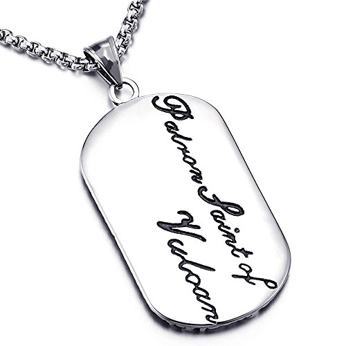 COOLSTEELANDBEYOND Vintage Horóscopo Zodiaco Signos Escorpio Scropio Perro Etiqueta Dog Tag Colgante Collar Acero Inoxidable, Cadena de Trigo 75CM, Doce Constelaciones, Hombre Mujer
